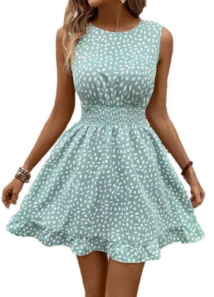 Women's Fashion Round Neck Sleeveless Dress - MimiStylez