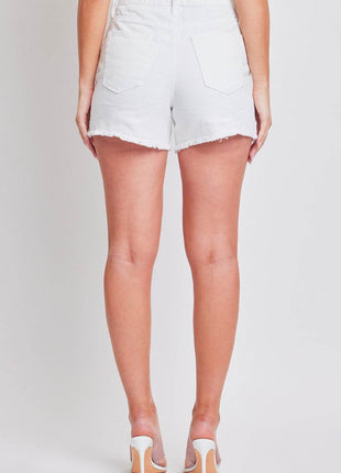 YMI Jeanswea Distressed Frayed Hem Denim Shorts - MimiStylez