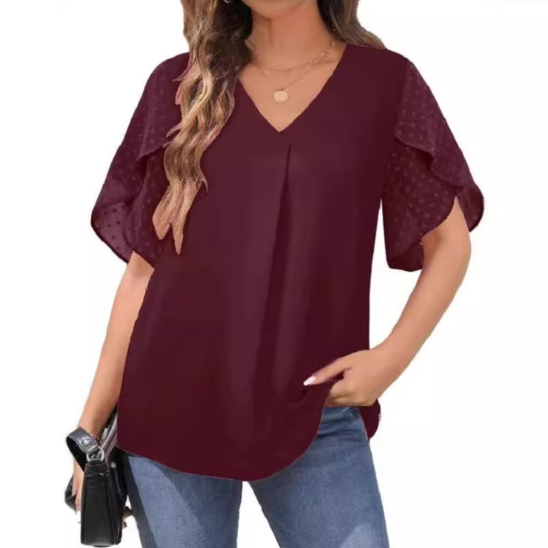 Casual Loose Chiffon Blouse Top For Women