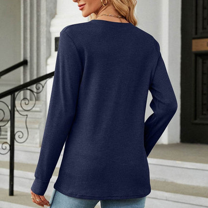 V-Neck Long Sleeve Blouse - MimiStylez