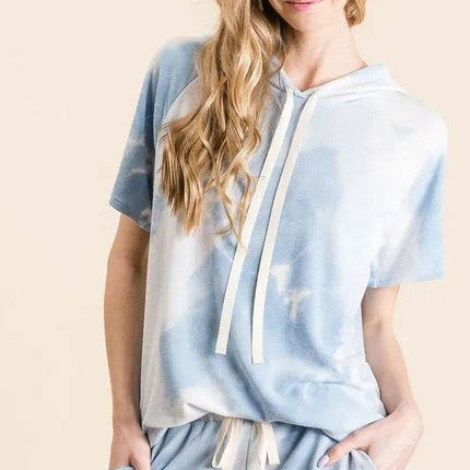 BiBi Tie Dye French Terry Hoodie Top and Bottom Set - MimiStylez