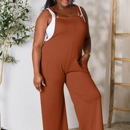Double Take Full Size Wide Strap Overall with Pockets - MimiStylez