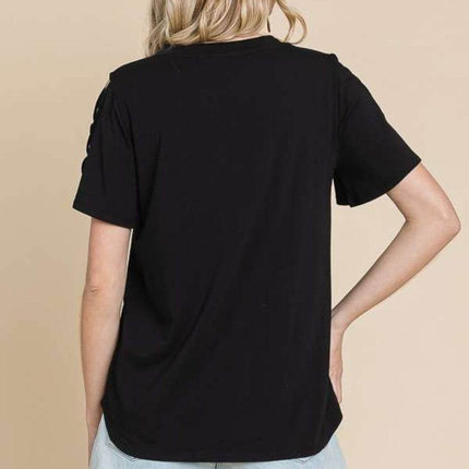Culture Code Round Neck Crisscross Short Sleeve T-Shirt - MimiStylez