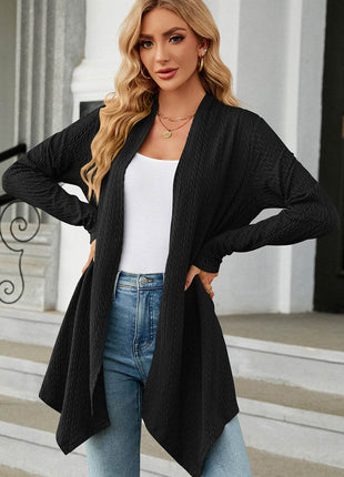 Open Front Long Sleeve Cardigan - MimiStylez