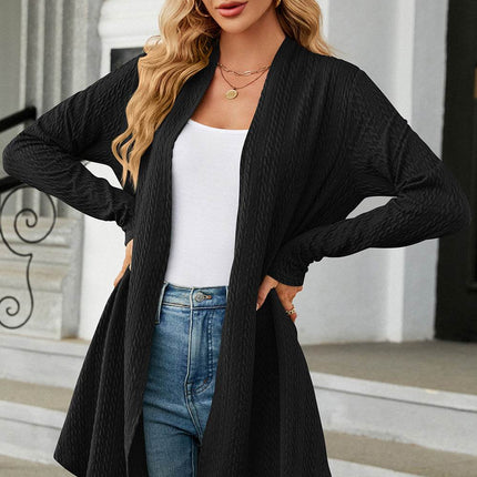 Open Front Long Sleeve Cardigan - MimiStylez