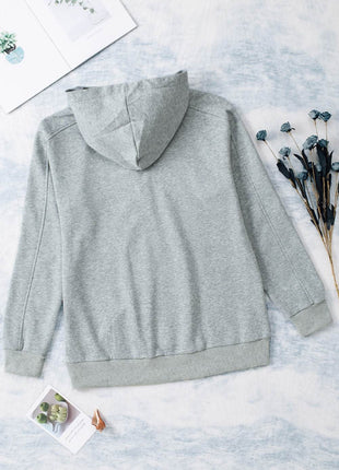 Lace-Up Dropped Shoulder Hoodie - MimiStylez