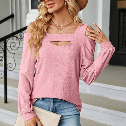 Cold Shoulder Square Neck Cutout Blouse - MimiStylez