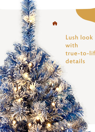 6FT Hinged Pre Lit Fir Christmas Tree