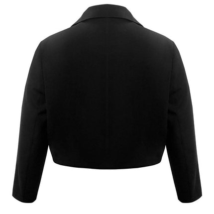 Plus Size Buttoned Lapel Collar Long Sleeve Blazer - MimiStylez