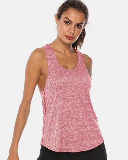 Full Size Scoop Neck Wide Strap Active Tank - MimiStylez