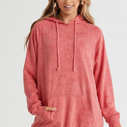 Long Sleeve Front Pocket Hoodie - MimiStylez