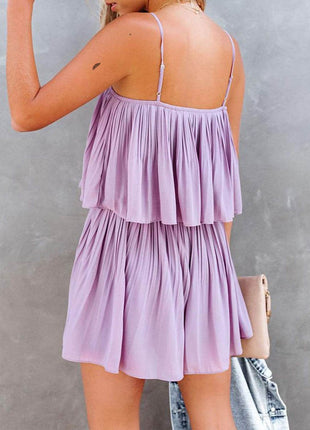 Ruched Spaghetti Strap Romper - MimiStylez