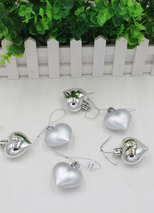 Christmas Decoration Peach Heart Painted Pendant