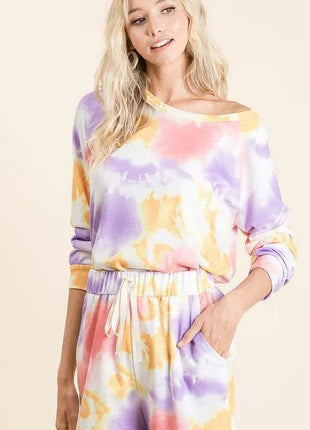 BiBi Tie Dye French Terry Top and Shorts Set - MimiStylez