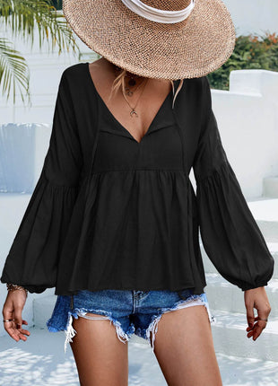 Puff Sleeve Babydoll Blouse - MimiStylez