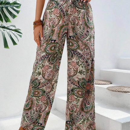Printed Wide Leg Pants - MimiStylez