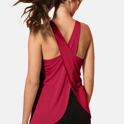 Crisscross Scoop Neck Active Tank - MimiStylez