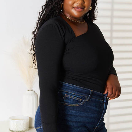 Basic Bae Asymmetrical Neck Long Sleeve Top - MimiStylez