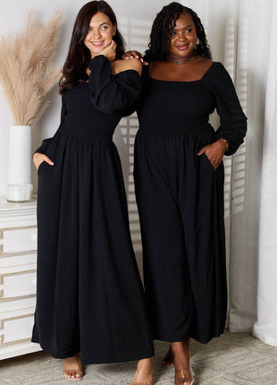 Double Take Square Neck Jumpsuit with Pockets - MimiStylez