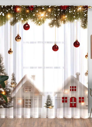1PC Festive Christmas Printed Curtains
