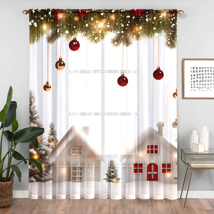 1PC Festive Christmas Printed Curtains