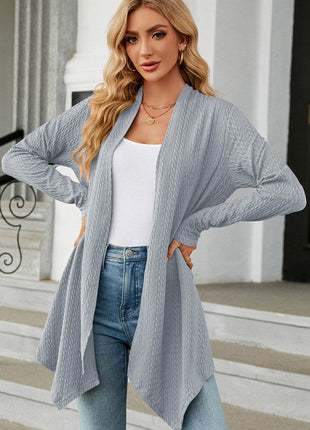 Open Front Long Sleeve Cardigan - MimiStylez