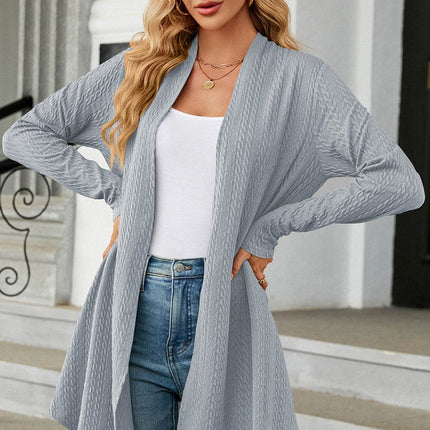 Open Front Long Sleeve Cardigan - MimiStylez