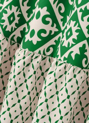 Geometric Elastic Waist Maxi Skirt - MimiStylez