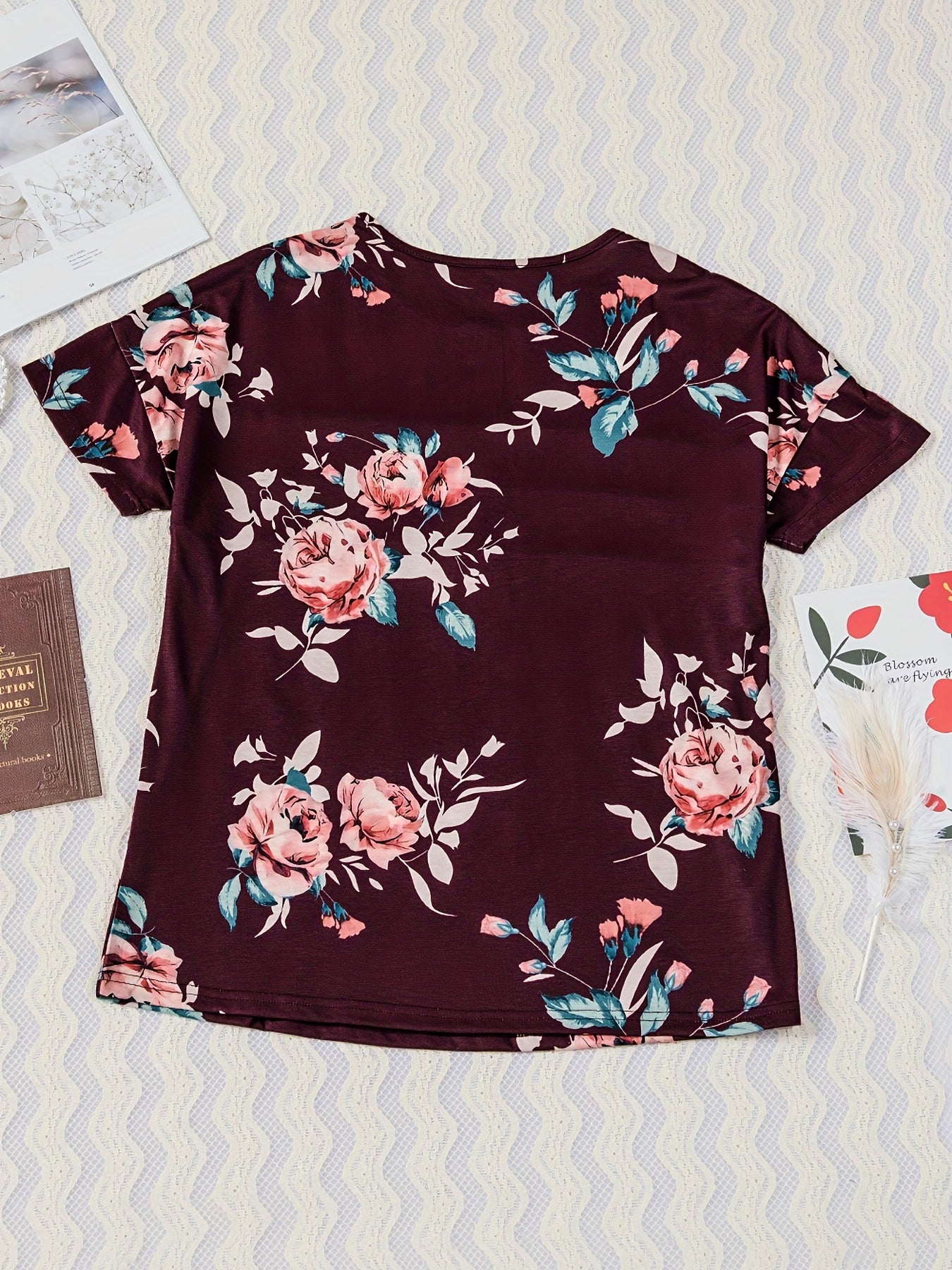 Printed Round Neck Short Sleeve T-Shirt