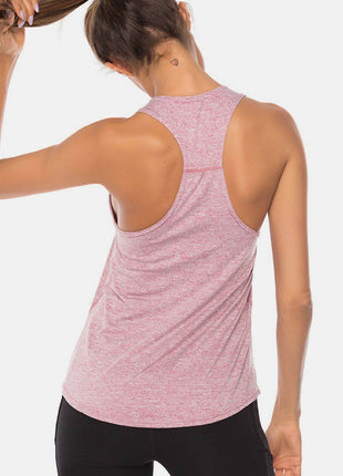 Full Size Scoop Neck Wide Strap Active Tank - MimiStylez
