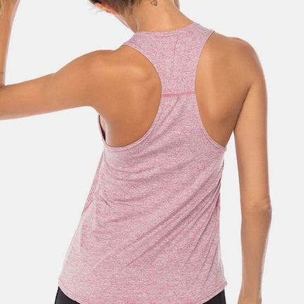 Full Size Scoop Neck Wide Strap Active Tank - MimiStylez