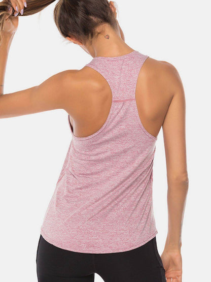 Full Size Scoop Neck Wide Strap Active Tank - MimiStylez