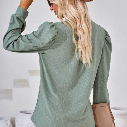 Notched Long Sleeve T-Shirt - MimiStylez