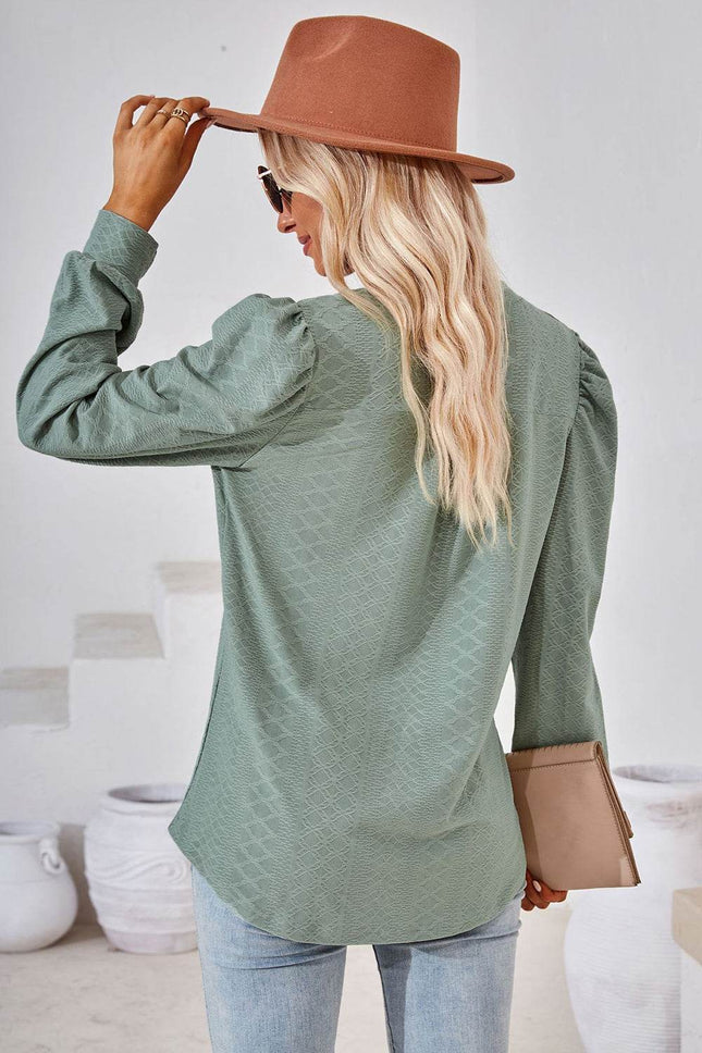 Notched Long Sleeve T-Shirt - MimiStylez