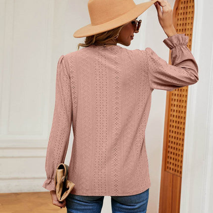 V-Neck Flounce Sleeve Blouse - MimiStylez