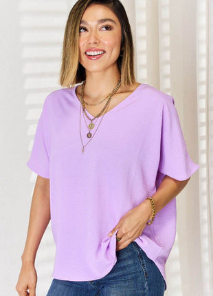 Zenana Texture Short Sleeve T-Shirt - MimiStylez