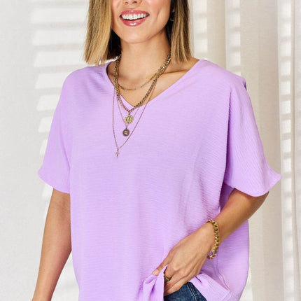Zenana Texture Short Sleeve T-Shirt - MimiStylez