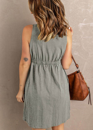Sleeveless Button Down Mini Magic Dress - MimiStylez