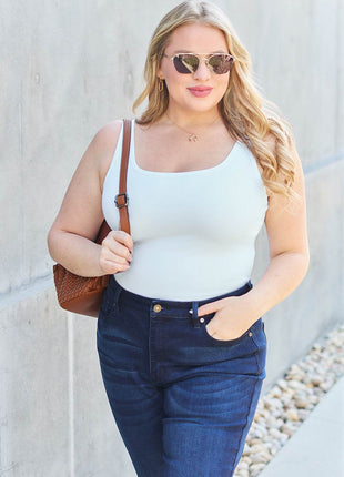 Basic Bae Full Size Square Neck Wide Strap Tank - MimiStylez