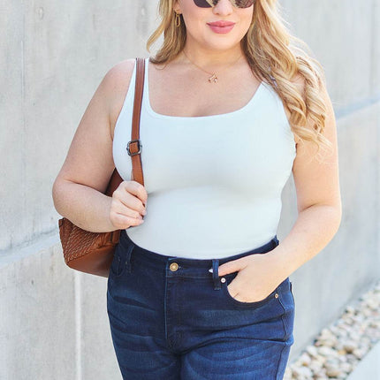 Basic Bae Full Size Square Neck Wide Strap Tank - MimiStylez