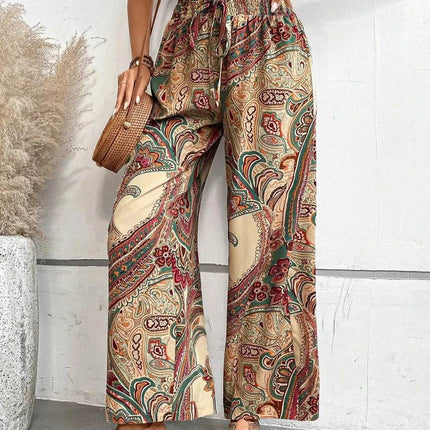 Printed Wide Leg Pants - MimiStylez