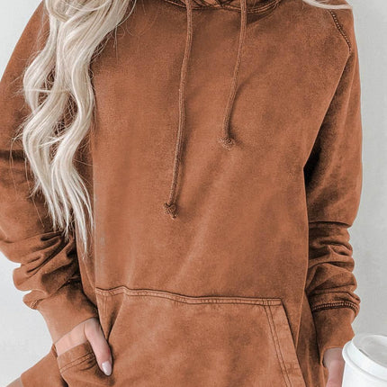 Long Sleeve Front Pocket Hoodie - MimiStylez