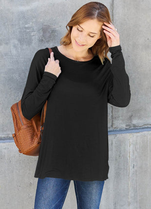 Basic Bae Full Size Round Neck Dropped Shoulder T-Shirt - MimiStylez