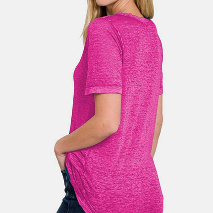 Zenana V-Neck Short Sleeve T-Shirt - MimiStylez