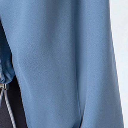 Drawstring Zip Up Dropped Shoulder Active Outerwear - MimiStylez