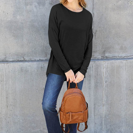 Basic Bae Full Size Round Neck Dropped Shoulder T-Shirt - MimiStylez