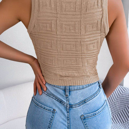 Cutout Sleeveless Knit Top - MimiStylez