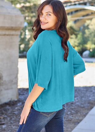 Basic Bae Full Size Round Neck Drop Shoulder T-Shirt - MimiStylez