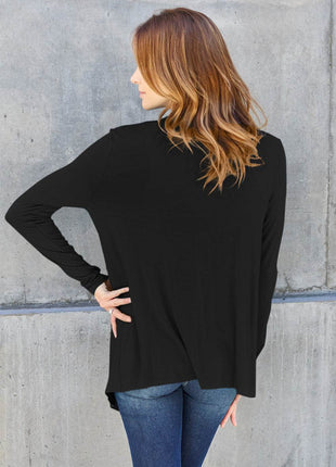 Basic Bae Full Size Open Front Long Sleeve Cardigan - MimiStylez