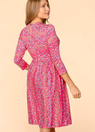 Haptics Round Neck Floral Dress with Pockets - MimiStylez